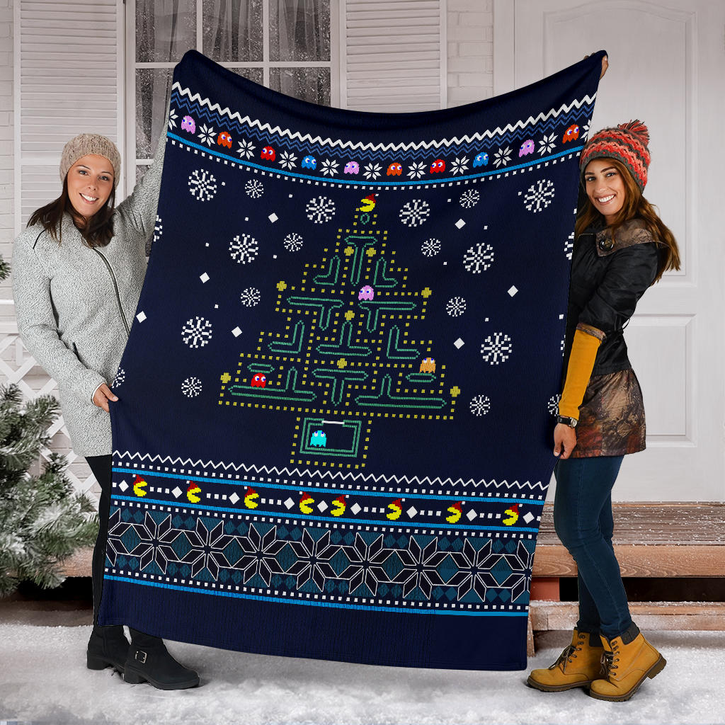 Pacman Ugly Christmas Custom Blanket Home Decor