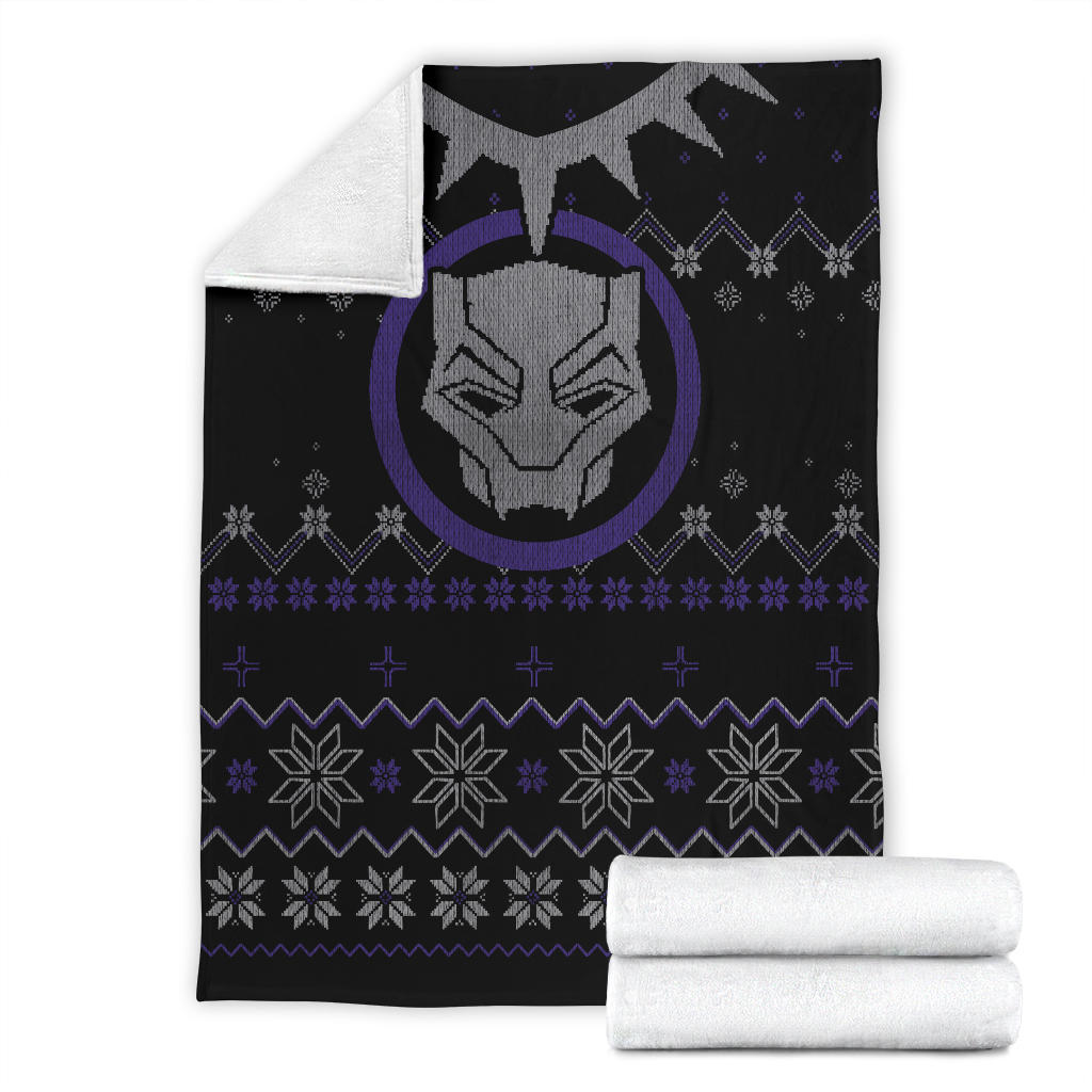 Black Panther Ugly Christmas Custom Blanket Home Decor
