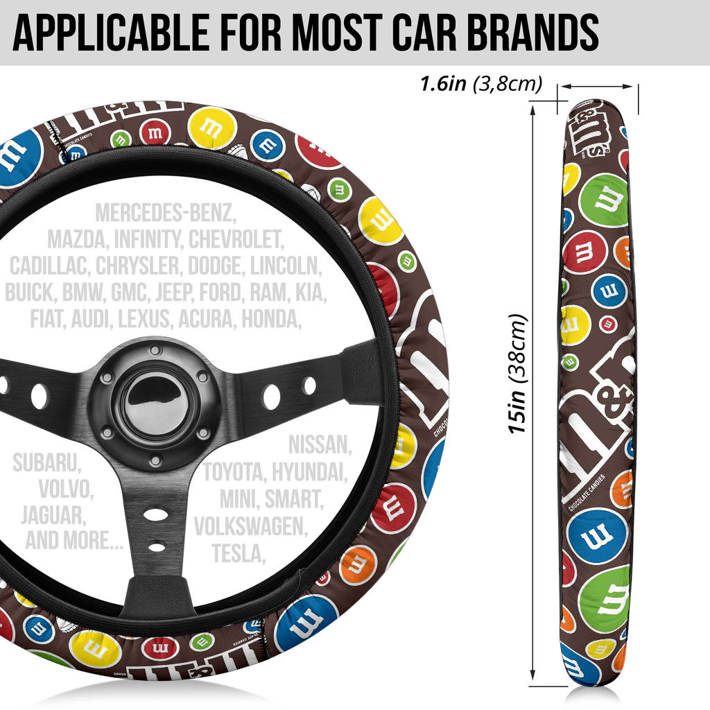 M&M Chocolate Steering Wheel Cover