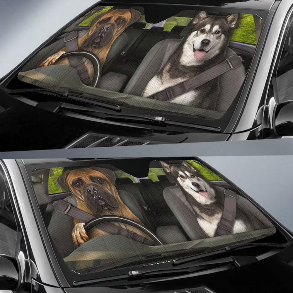 Funny Dogs Car Auto Sun Shades Windshield Accessories Decor Gift