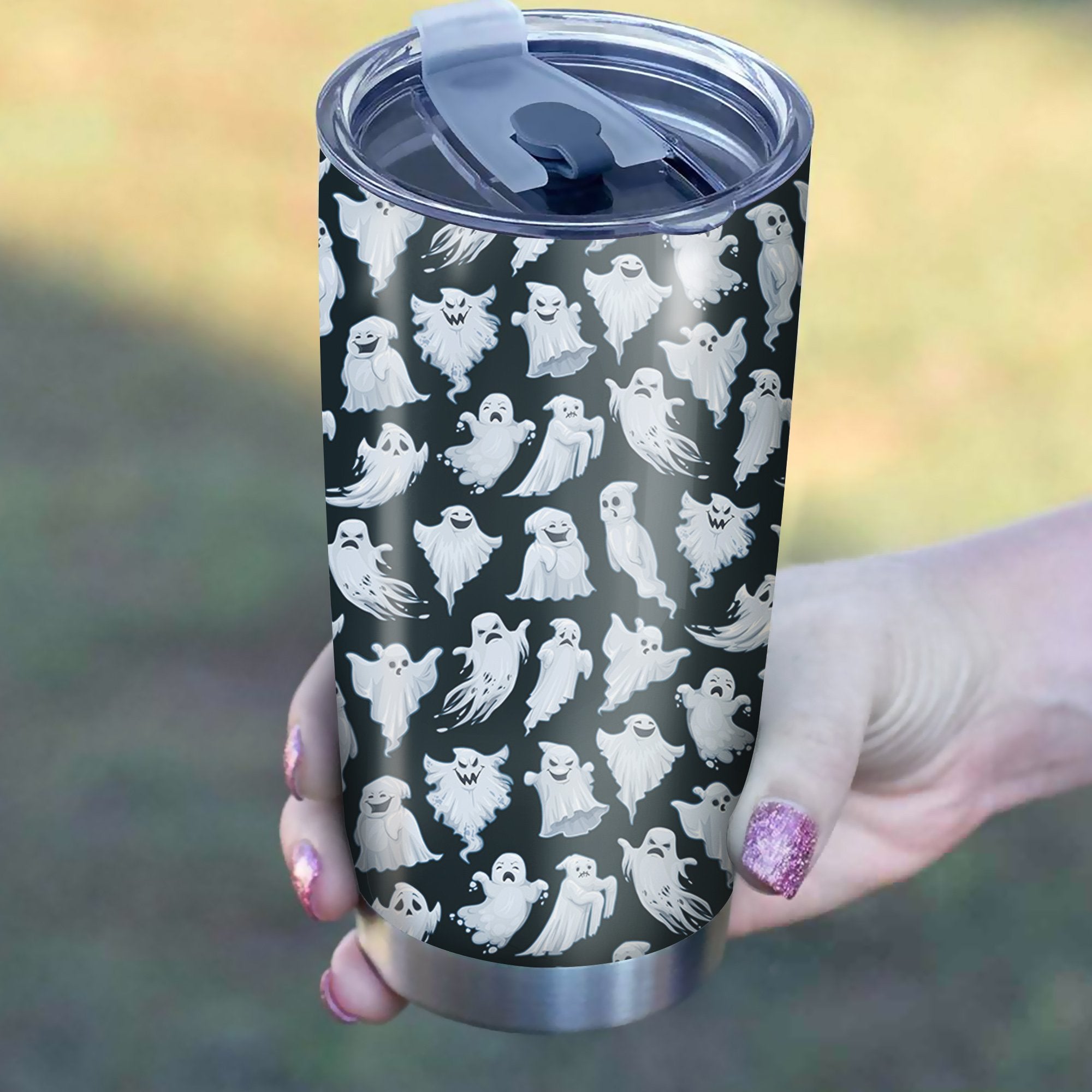 Funny Ghost Pattern Tumbler Best Perfect Gift Idea Stainless Traveling Mugs 2021