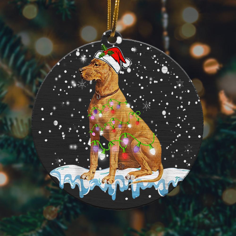 Funny Great Dane Santa Hat Xmas Lights Gift Dog Christmas Ornament 2022 Amazing Decor Ideas