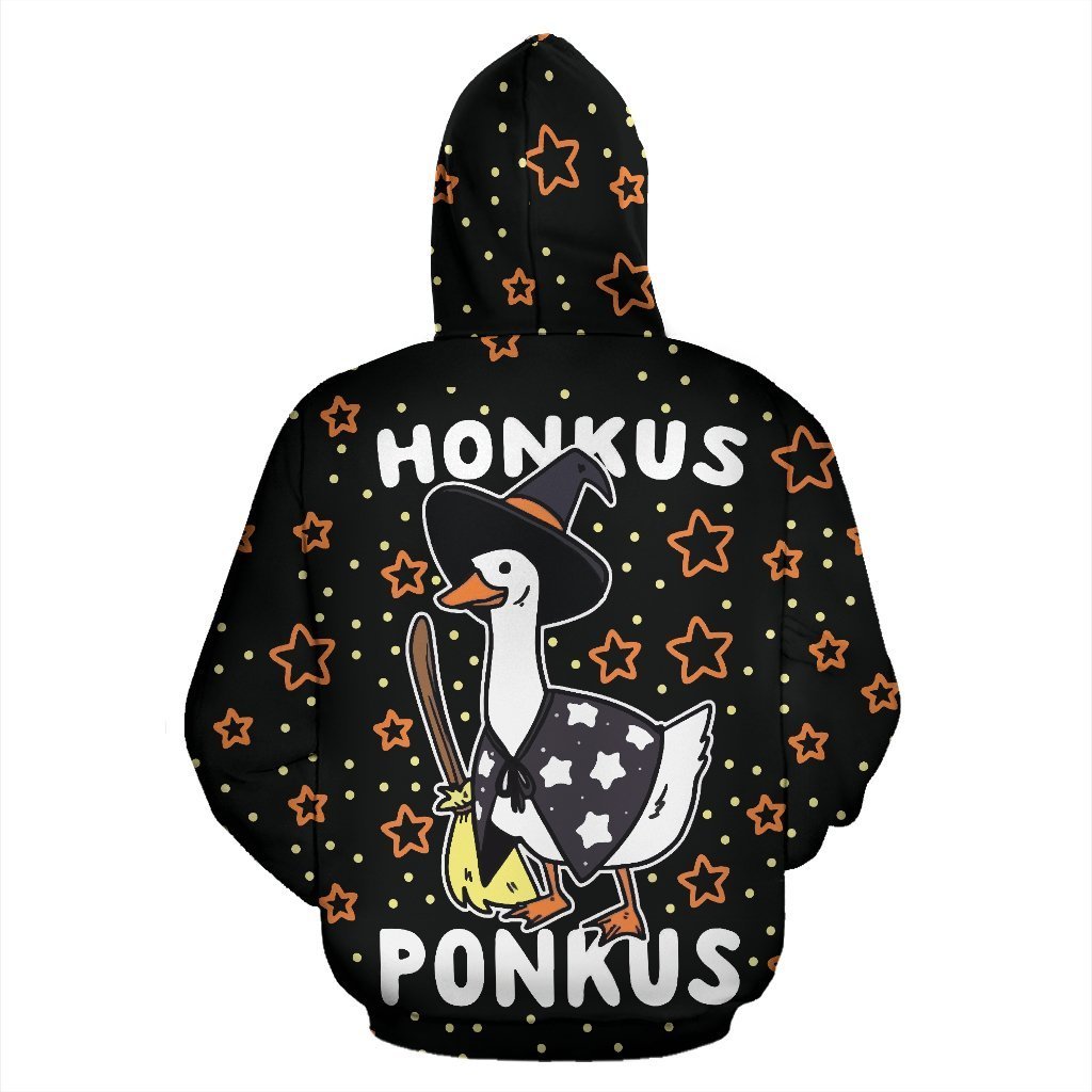 Funny Halloween Witches Duck Cute Honkus Ponkus All Over Zip Up Hoodie