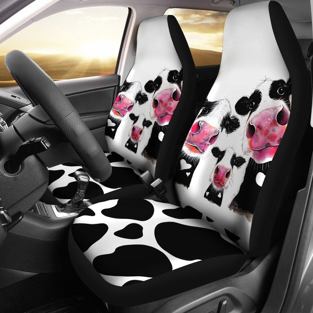 Funny Painting Cow Print Car Seat