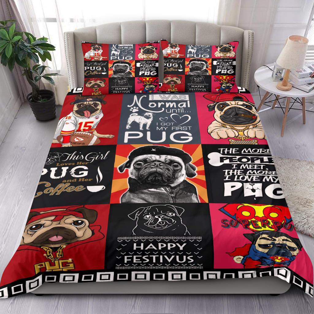 Funny Pug Bedding Duvet Cover And Pillowcase Set