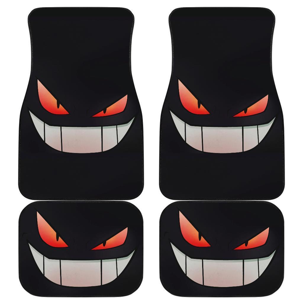 Gengar Face Pokemon In Black Theme Car Floor Mats