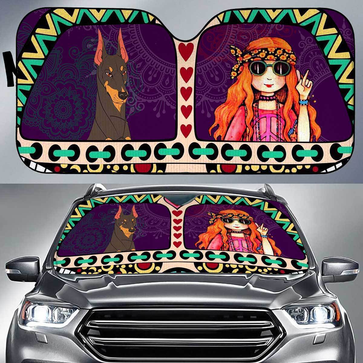 German Pinscher Peace Auto Sun Shade Gift Ideas 2022