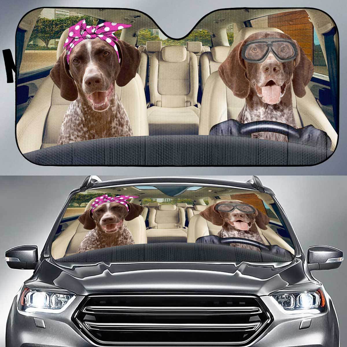 German Shorthaired Pointer Driver Auto Sun Shade Gift Ideas 2022