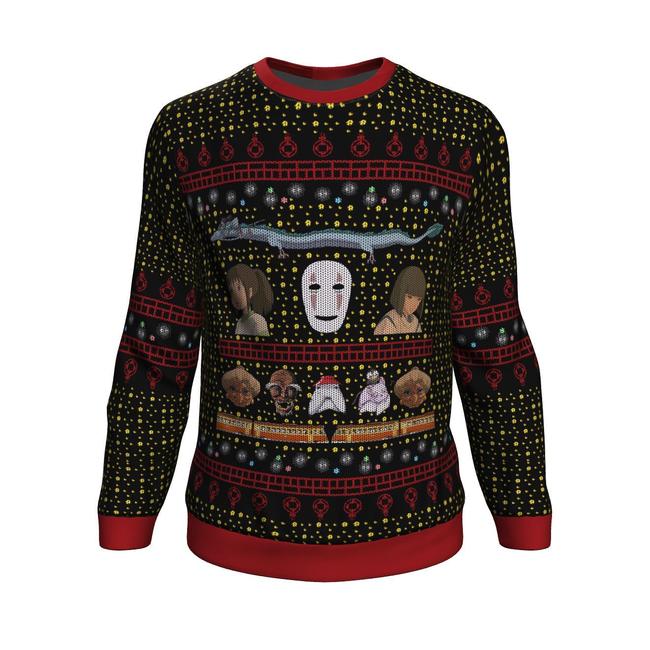 Studio Ghibli No Face Spirited Away Premium Ugly Christmas Sweater Amazing Gift Idea Thanksgiving Gift