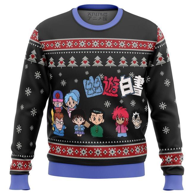 Ghost Fighter Yu Yu Hakusho Chibis Premium Ugly Christmas Sweater Amazing Gift Idea Thanksgiving Gift