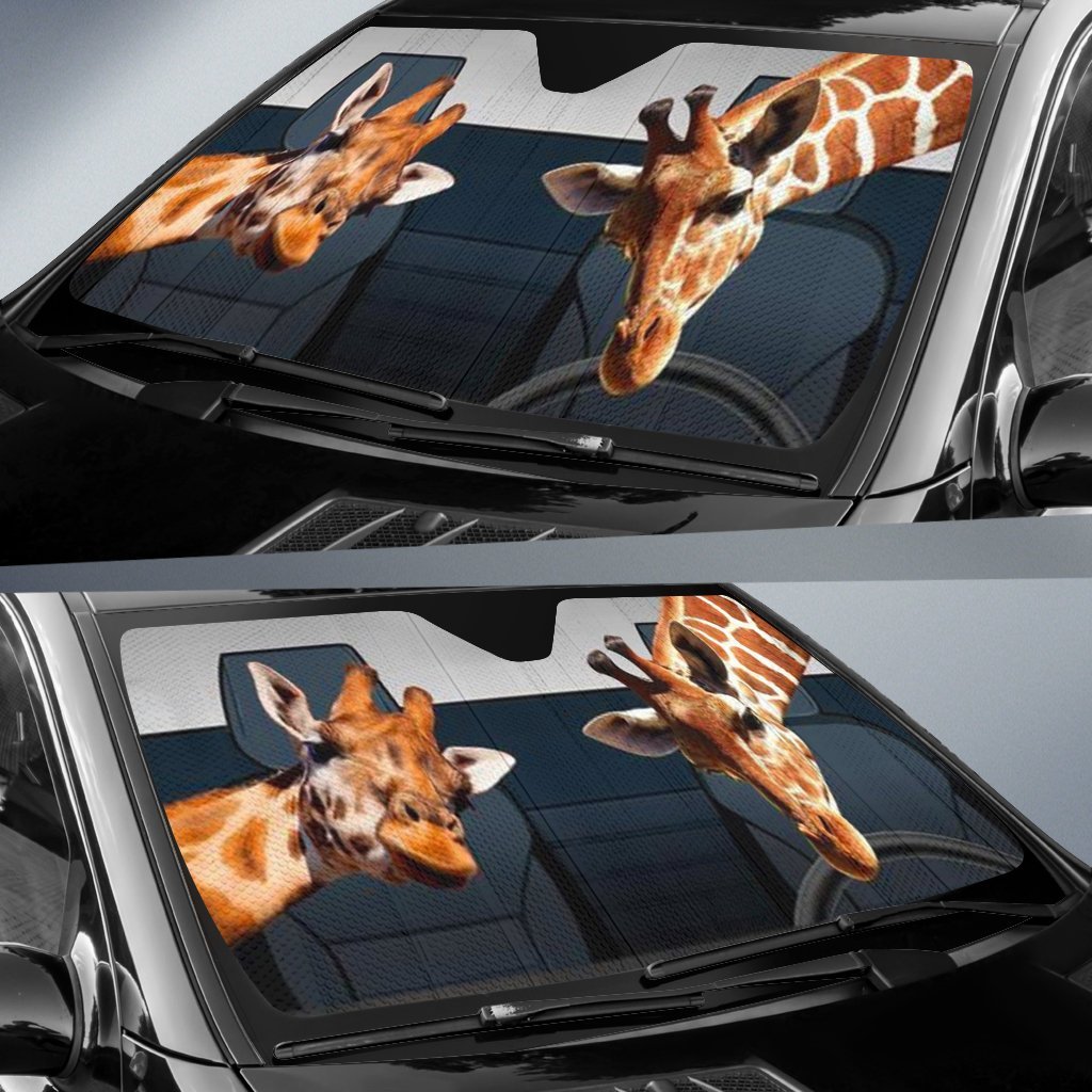 Giraffe Car Auto Sun Shades Windshield Accessories Decor Gift