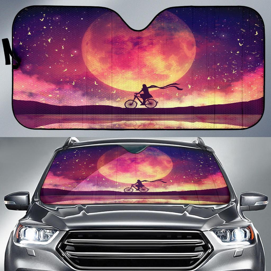 Girly Dream Moon Scenic Surreal Bicycle Car Sun Shade Gift Ideas 2022