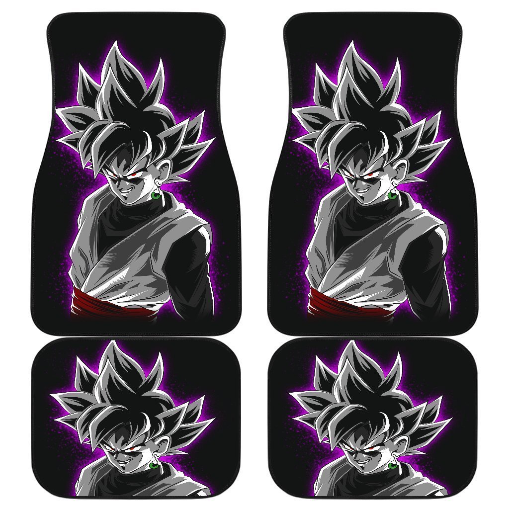 Goku Angry Face Dragon Ball In Black Theme Car Floor Mats