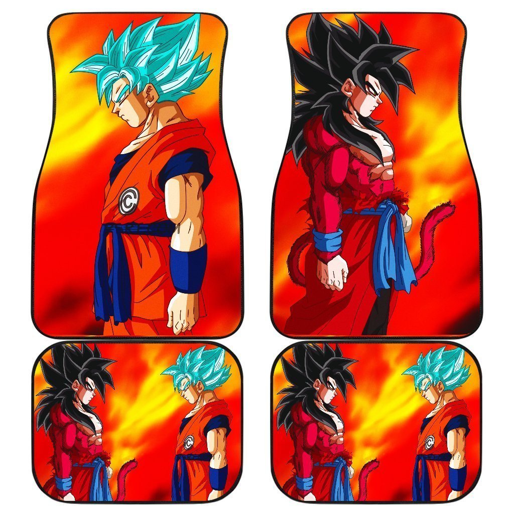 Goku Super Saiyan 4 Vs Goku Super Saiyan Blue Front And Back Car Mat