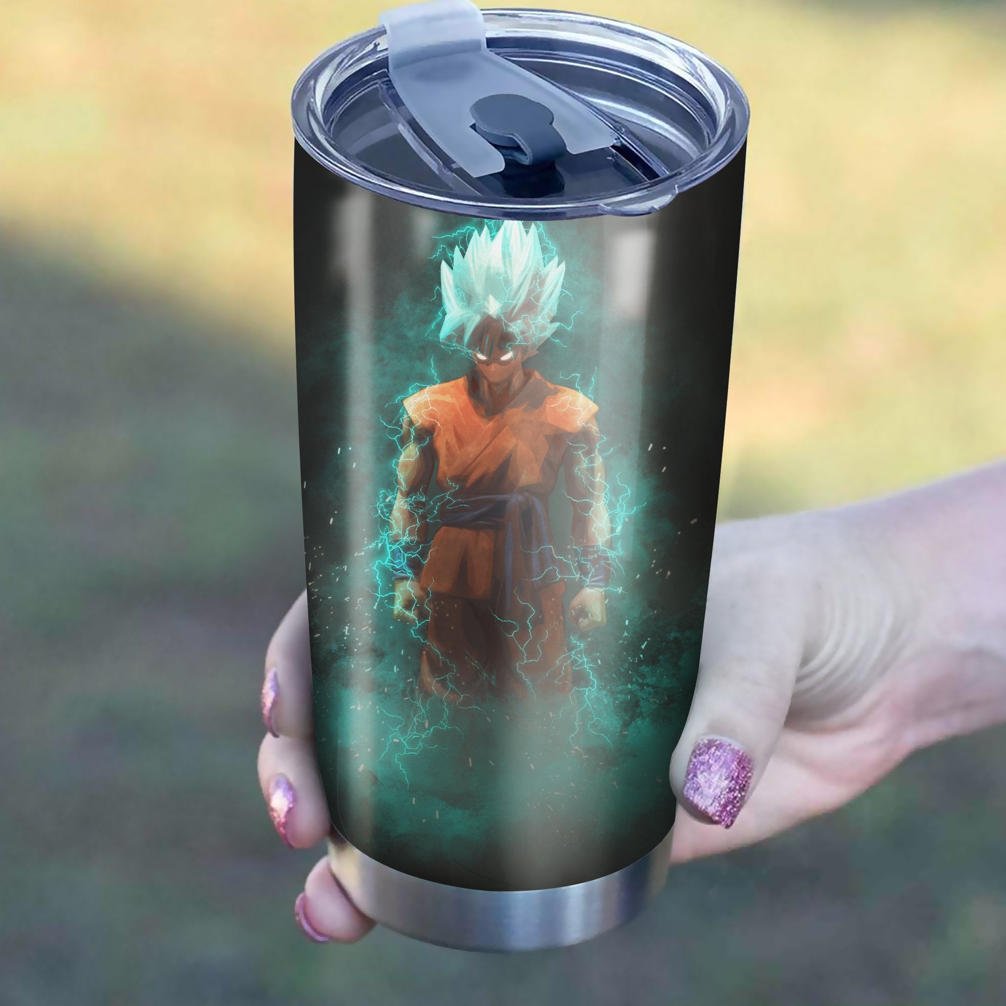Goku Super Saiyan Blue Tumbler Best Perfect Gift Idea Stainless Traveling Mugs 2021