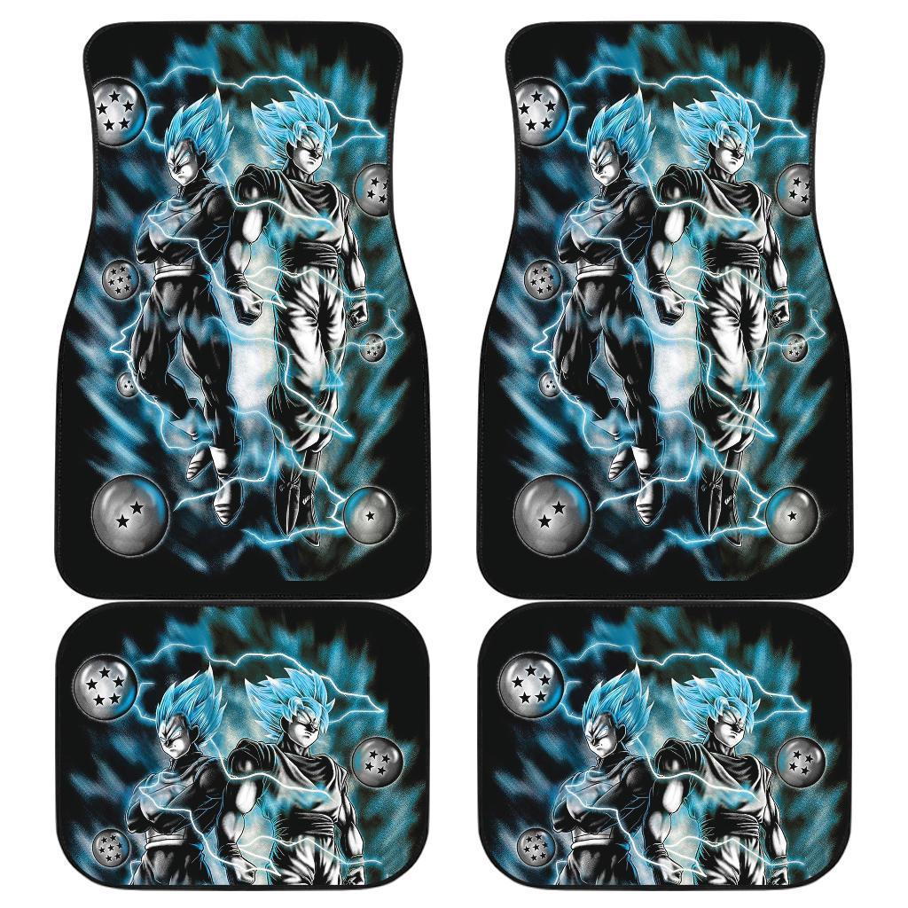 Goku Vegeta Blue Super Saiya In Black Theme Car Floor Mats