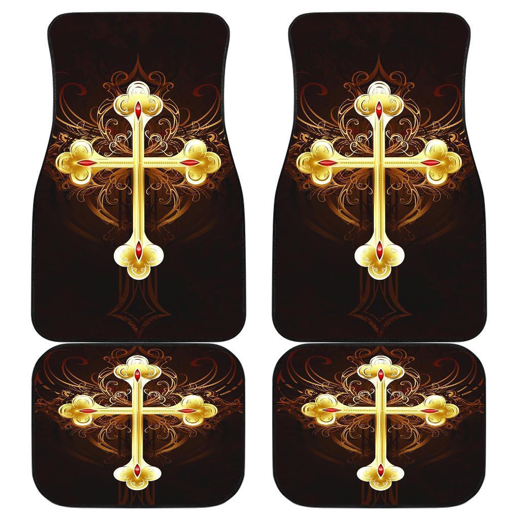 Golden Cross Symbol Logo Anime Car Floor Mats