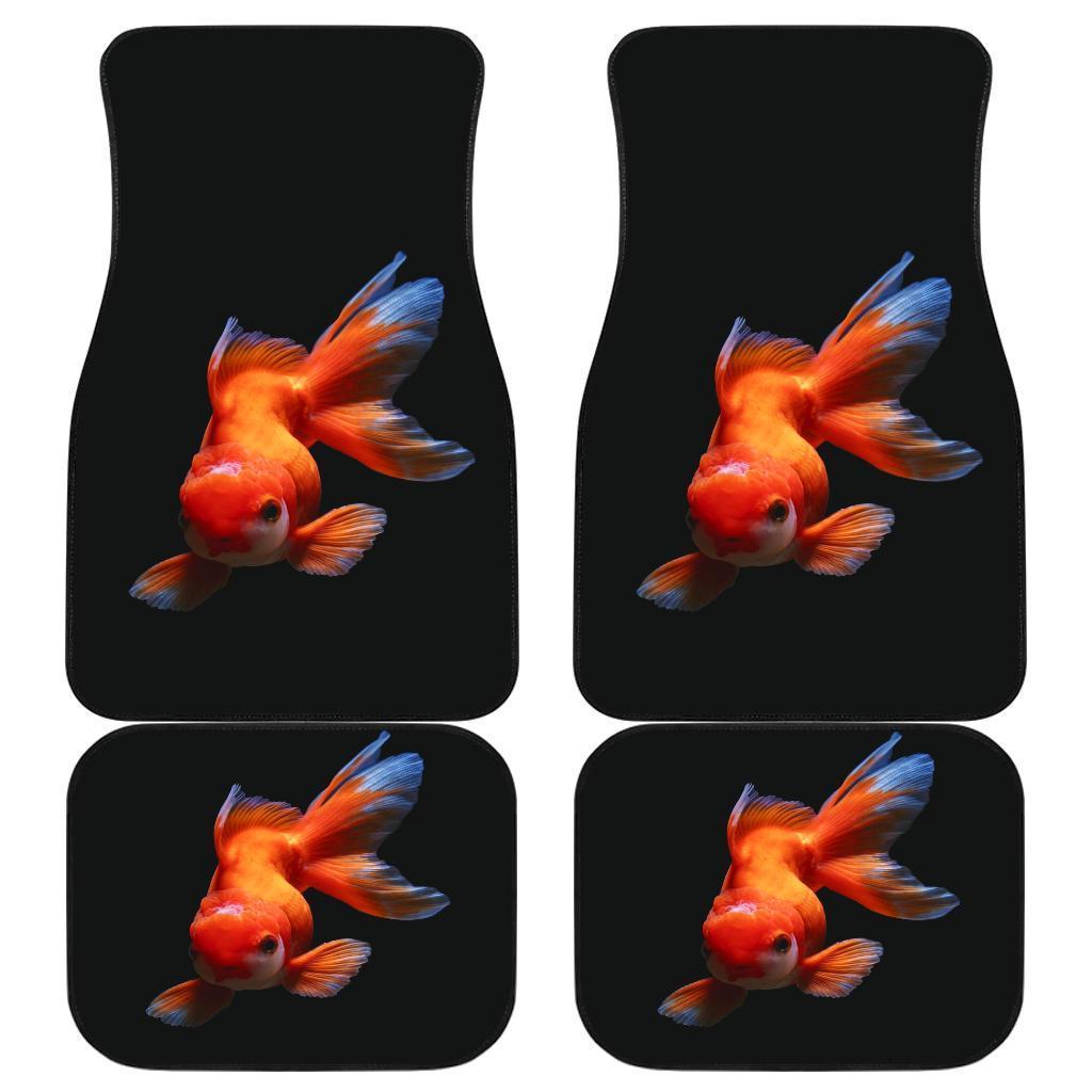 Golden Fish 3D In Black Theme Car Floor Mats