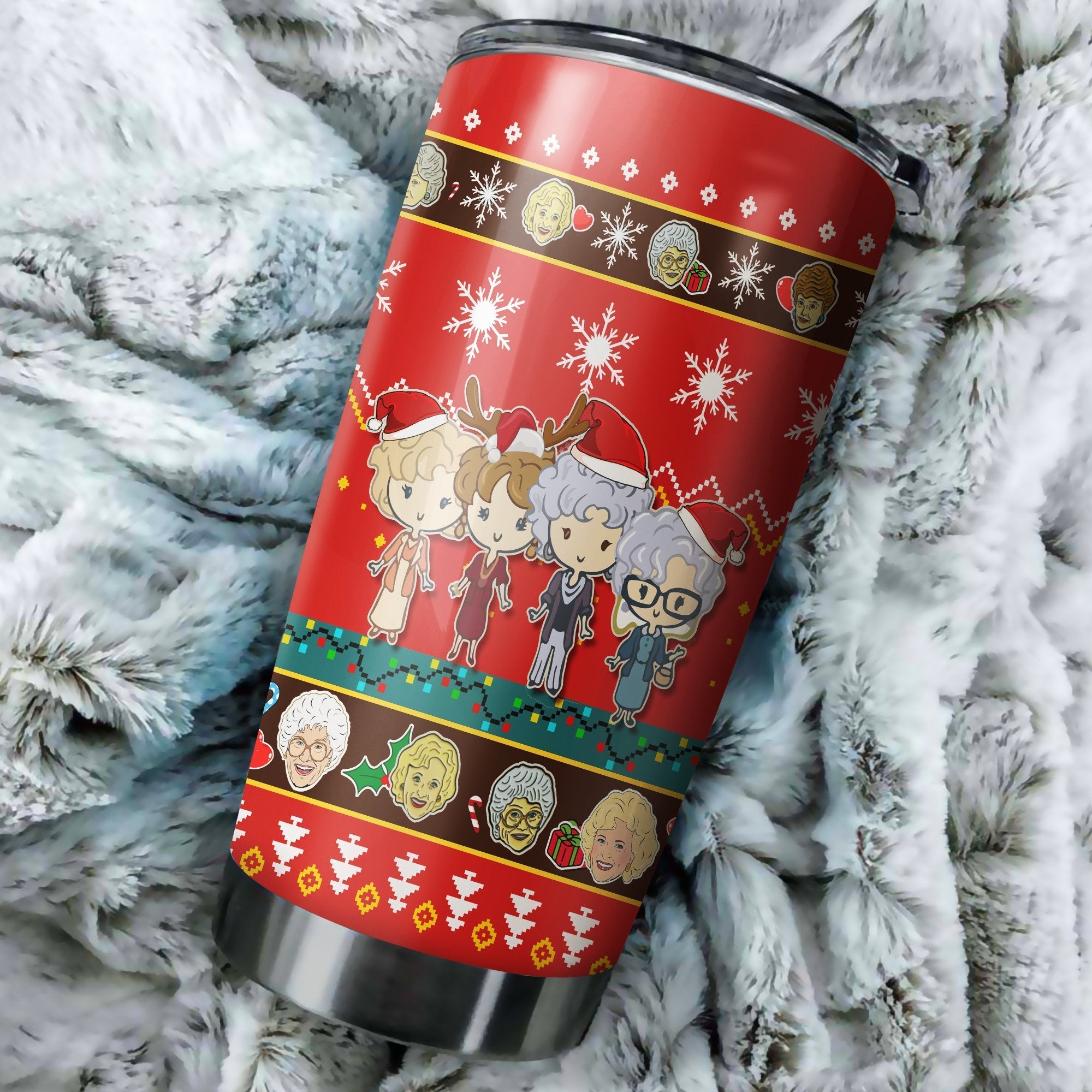 Golden Girls 2 Christmas Tumbler Perfect Birthday Best Gift Stainless Traveling Mugs 2021