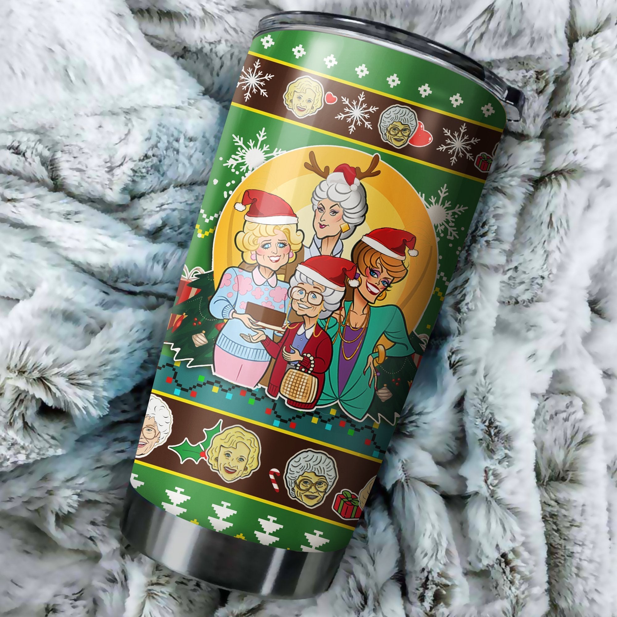 Golden Girls Christmas Tumbler Perfect Birthday Best Gift Stainless Traveling Mugs 2021