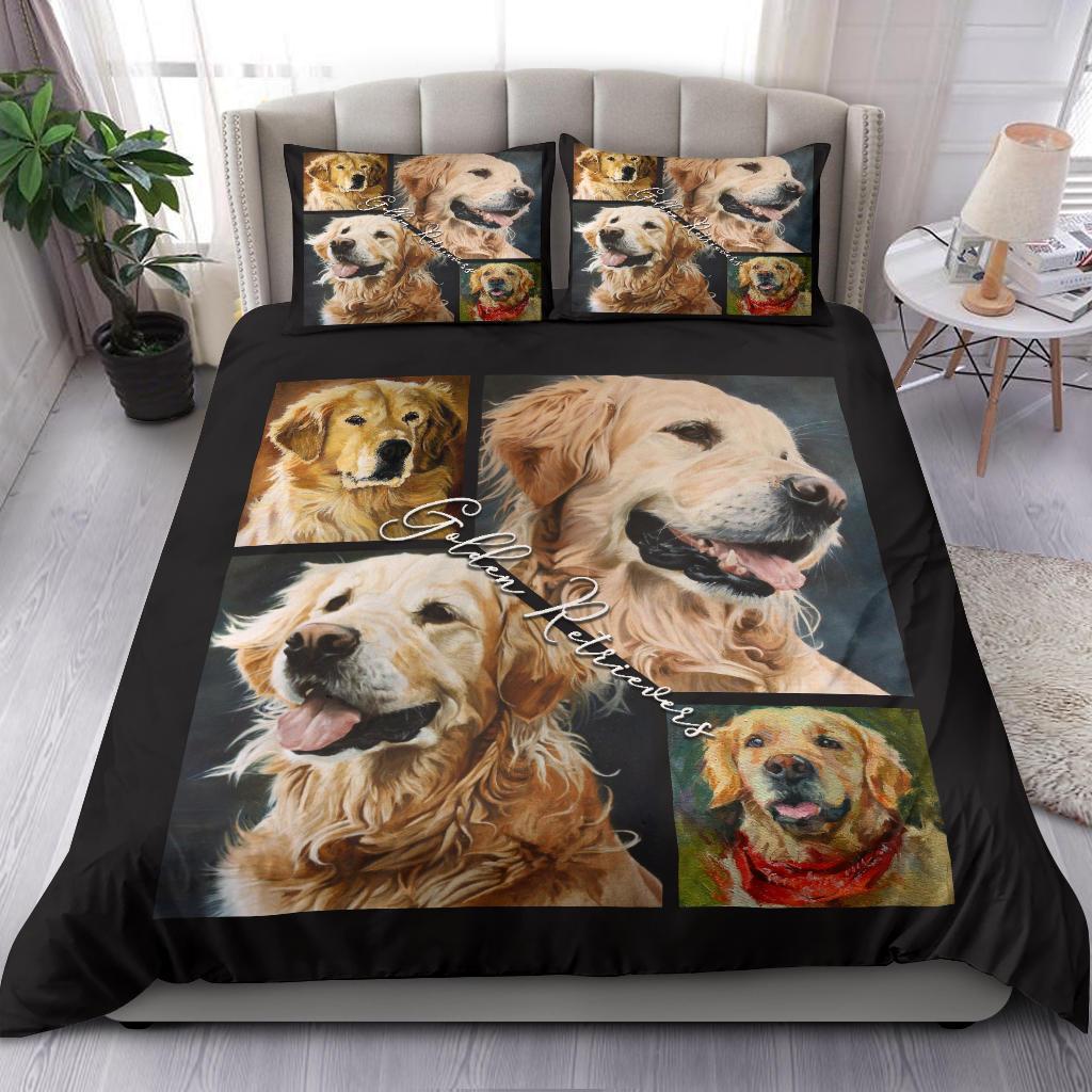 Golden Retriever Bedding Duvet Cover And Pillowcase Set