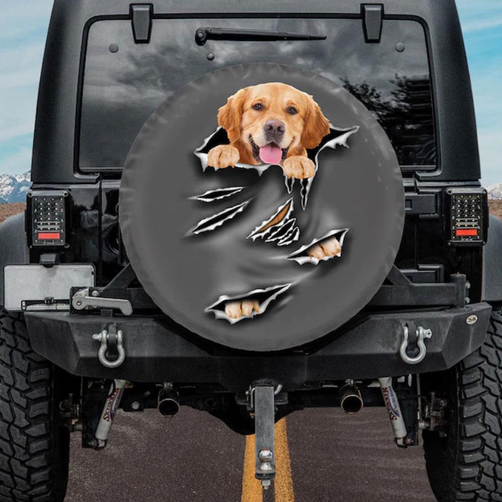 Golden Retriever Car Spare Tire Cover Gift For Campers