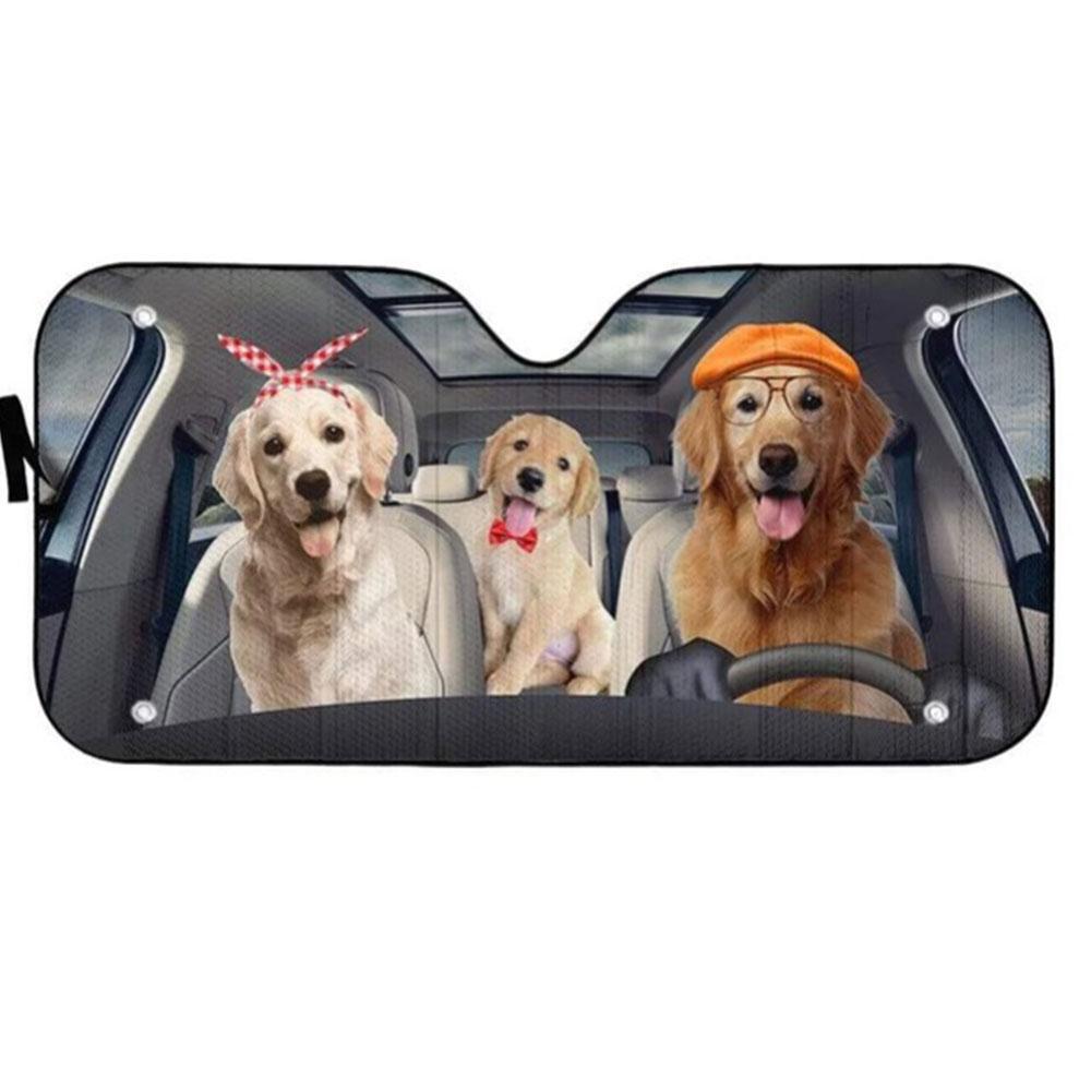 Golden Retriever Dogs Custom Car Auto Sun Shades Windshield Accessories Decor Gift