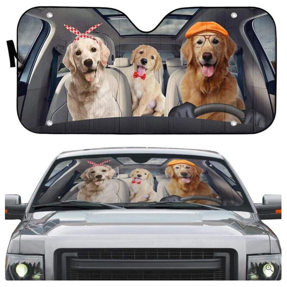 Golden Retriever Dogs Custom Car Auto Sun Shades Windshield Accessories Decor Gift