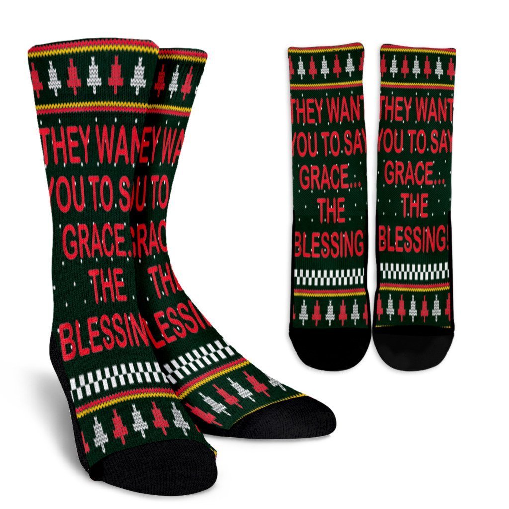 Grace The Blessing Ugly Christmas Sweaters Noel Socks Perfect Christmas Gift