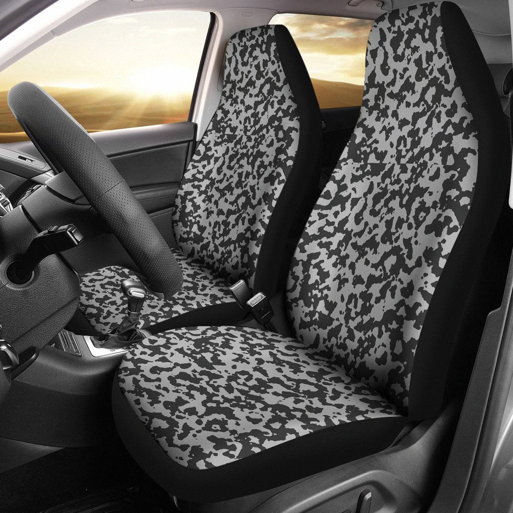 Gray Camo Print Car Seat Covers