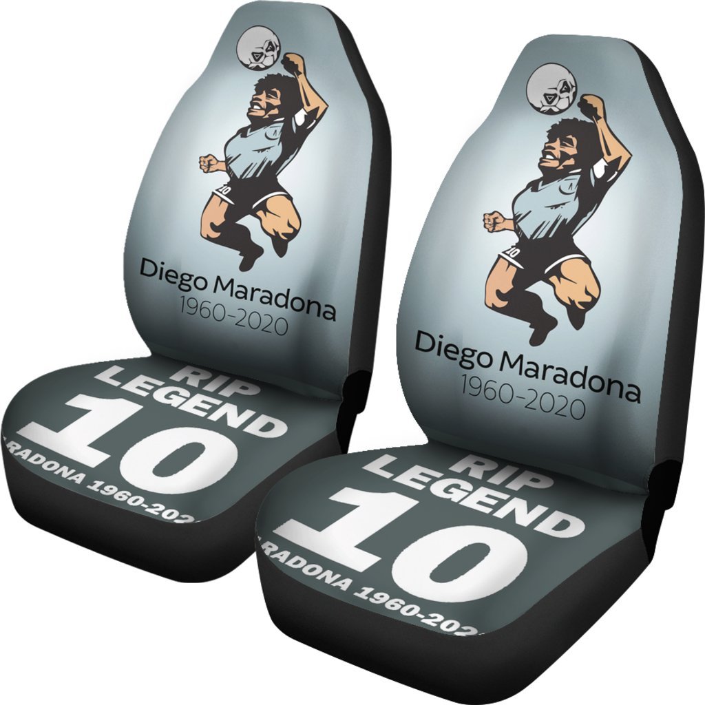 Gray Diego Armando Maradona 10 Rip 1969 2022 Car Seat Covers Gift For Fooball