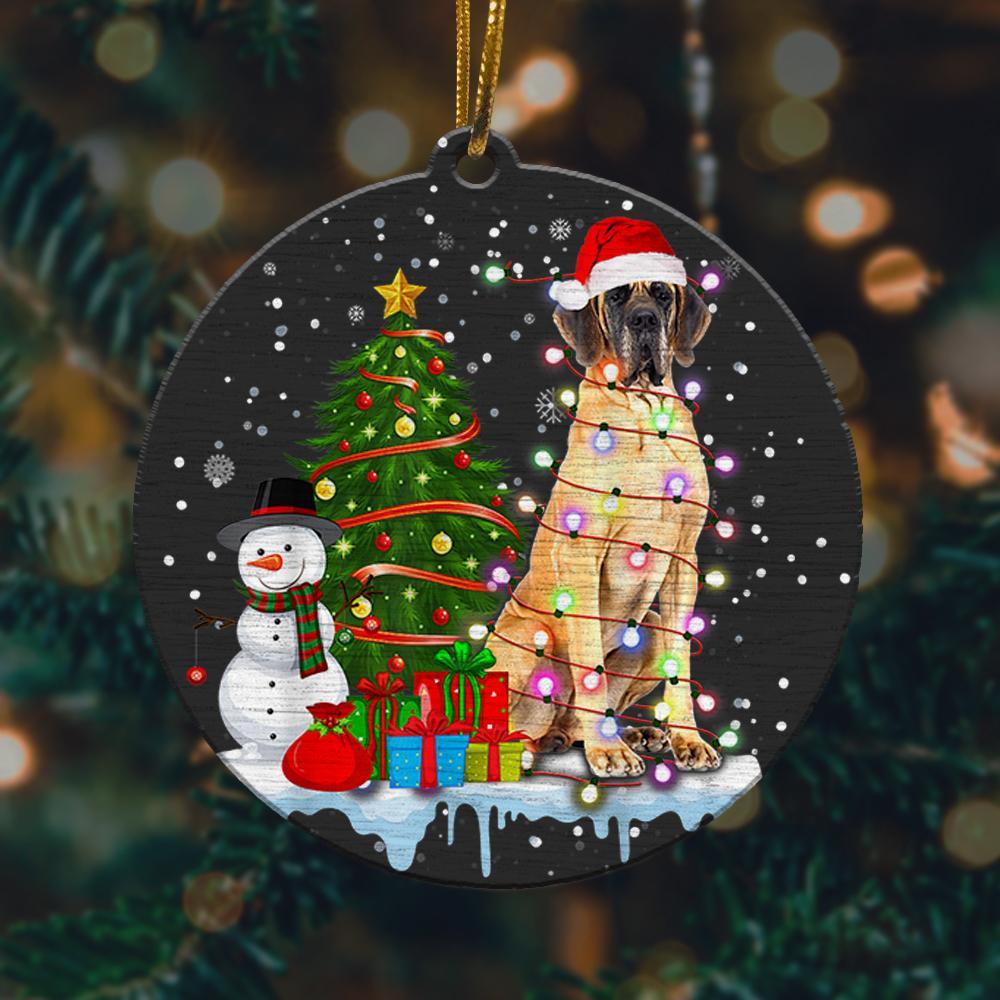 Great Dane Costume Santa Lights Hat Christmas Ornament 2022 Amazing Decor Ideas
