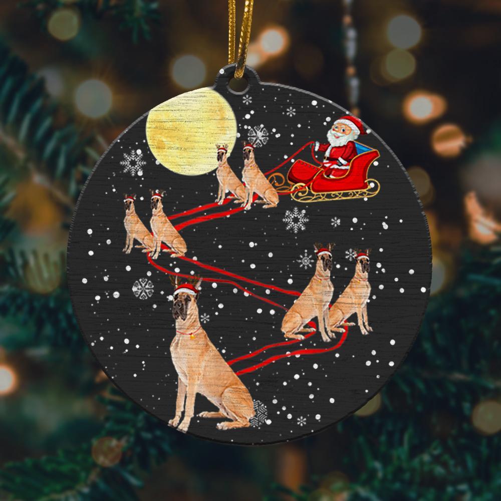 Great Dane Dog Santa Sleigh Reindeer Christmas Ornament 2022 Amazing Decor Ideas