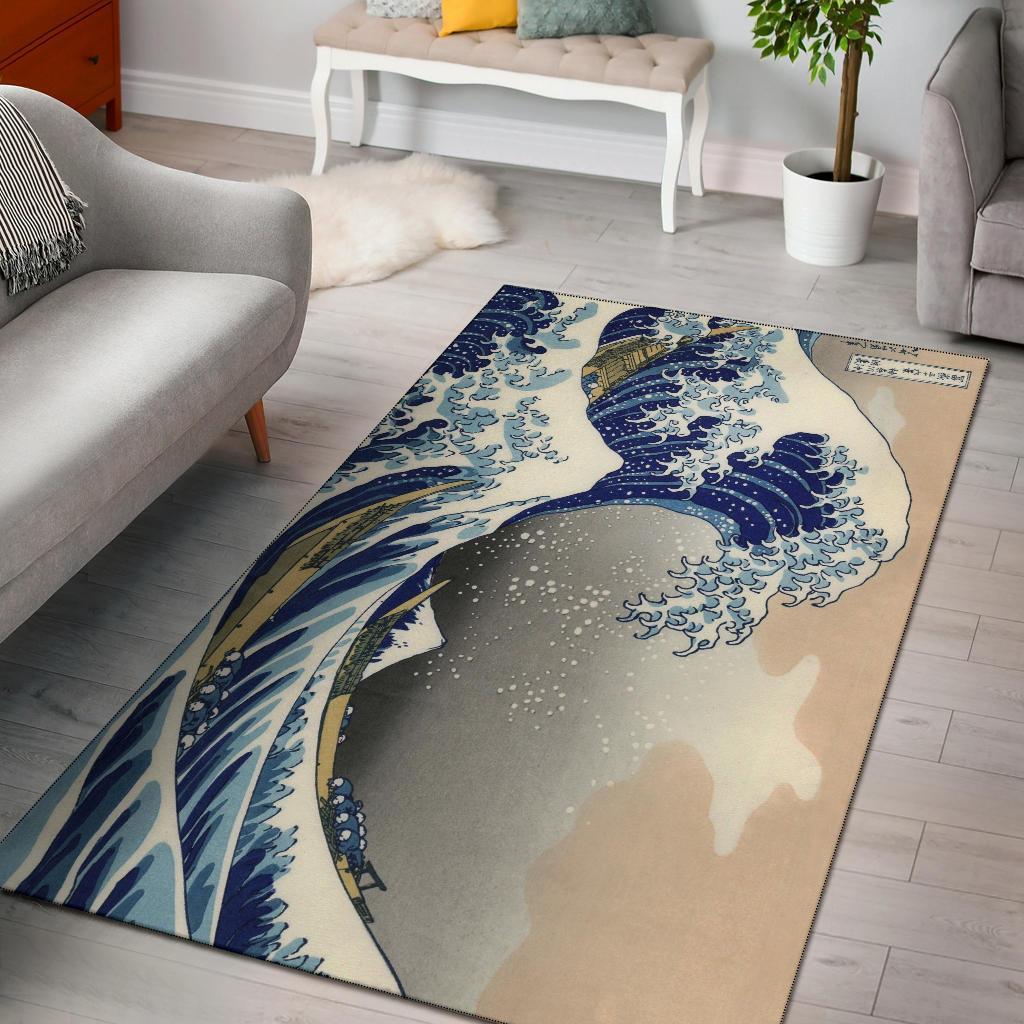 Great Wave Off Kanagawa Area Rug Carpet