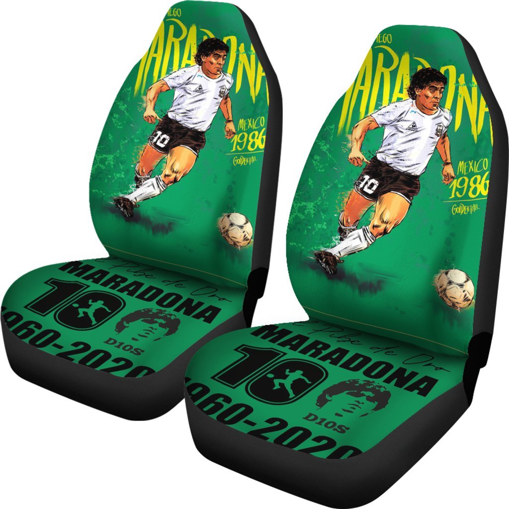 Green D10S Diego Armando Maradona 10 Rip 1969 2022 Car Seat Covers Gift For Fooball