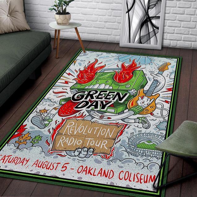 Green Day Revolution Radio Tour Area Rug Home Decor Bedroom Living Room Decor