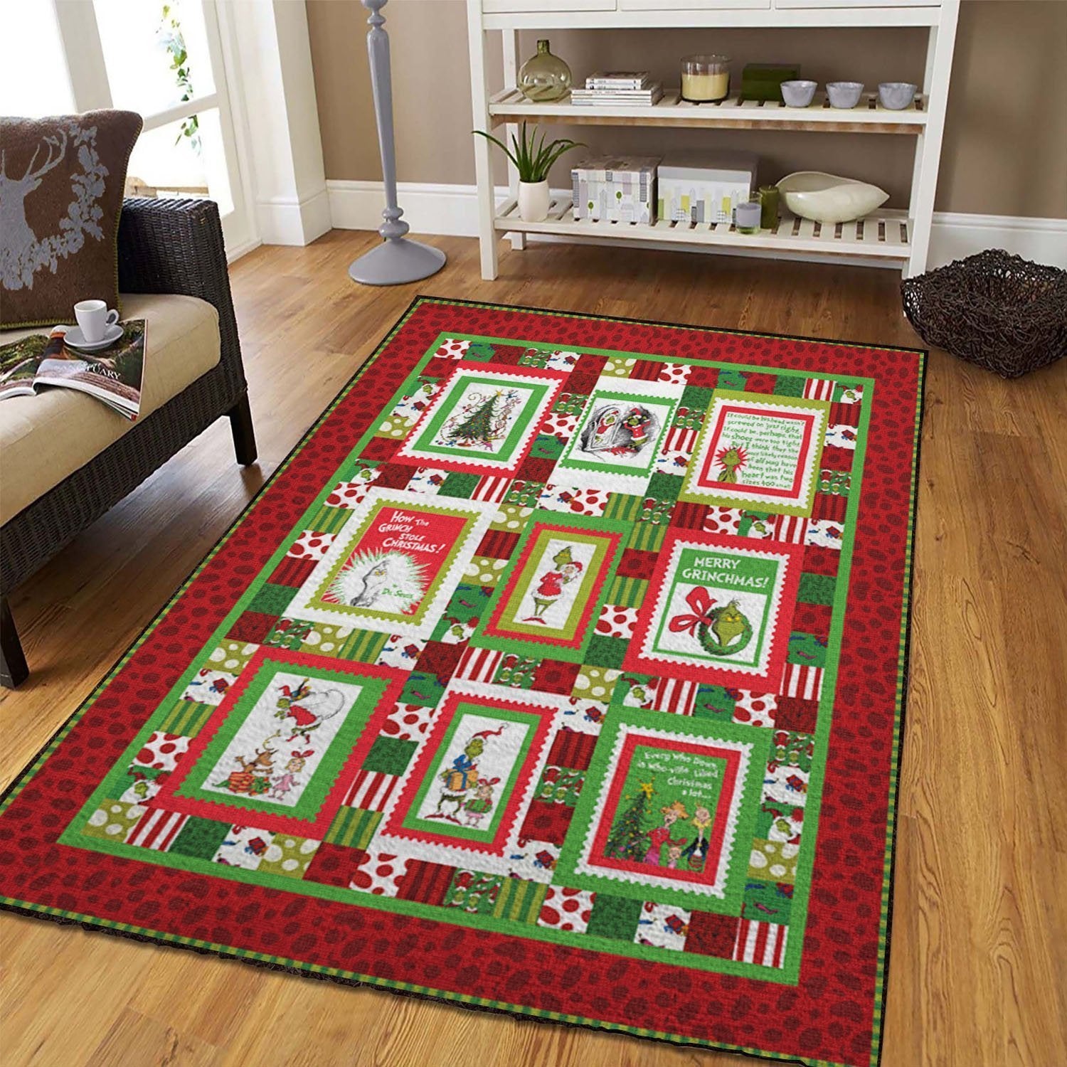 Grinch Christmas Area Rug Home Decor Bedroom Living Room Decor