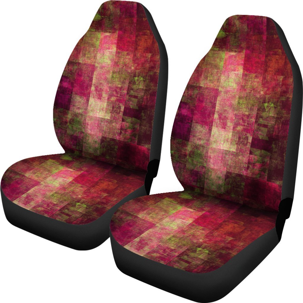 Grunge Abstract With Geometric Pattern Car Seat Covers