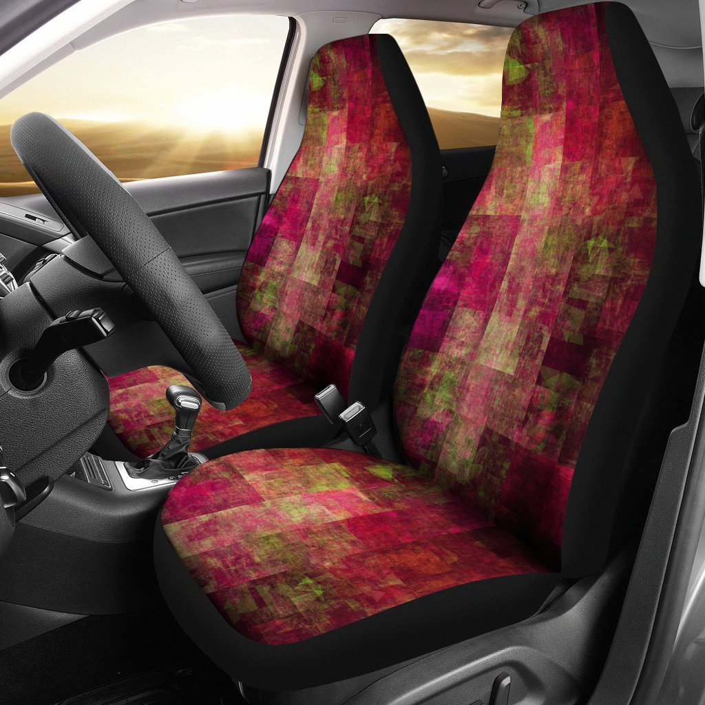 Grunge Abstract With Geometric Pattern Car Seat Covers