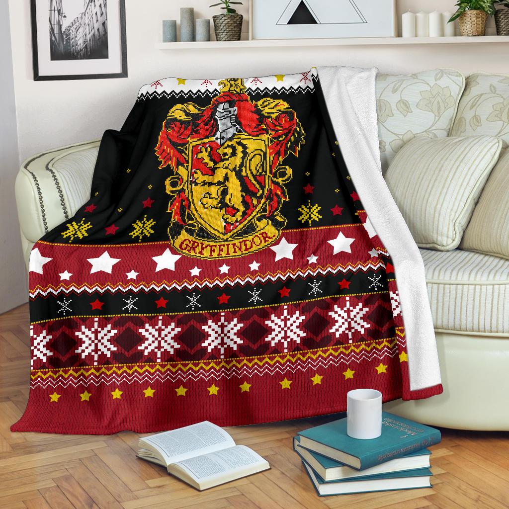 Gryffindor Art Ugly Christmas Custom Blanket Home Decor