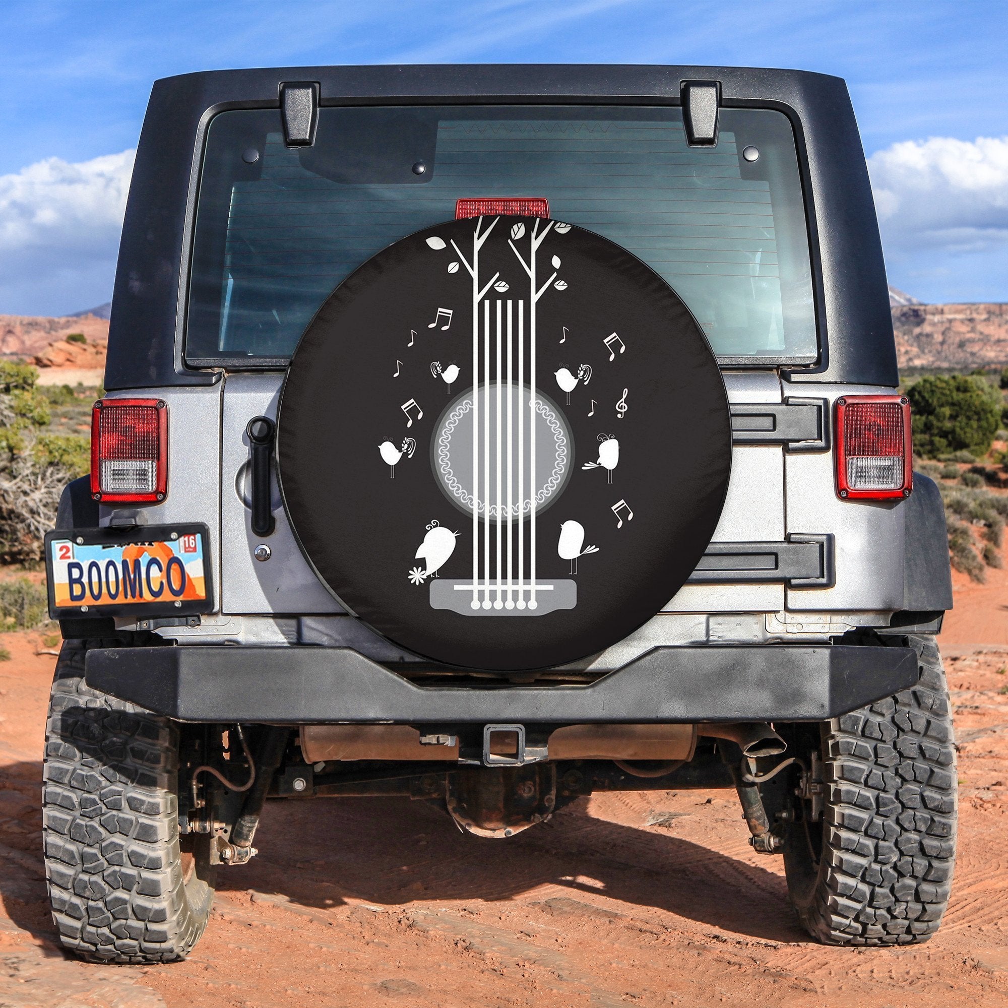 Guitar Strings And Singing Birds Spare Tire Cover Gift For Campers