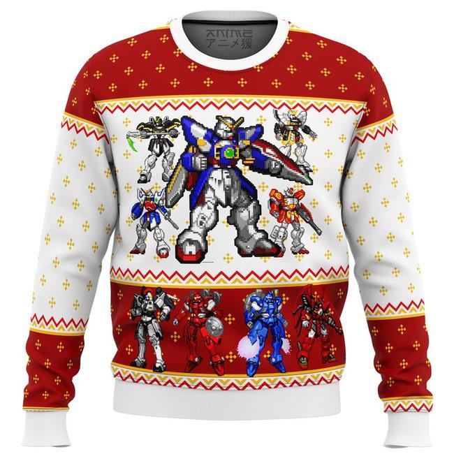 Gundam Wing Sprites Premium Ugly Christmas Sweater Amazing Gift Idea Thanksgiving Gift