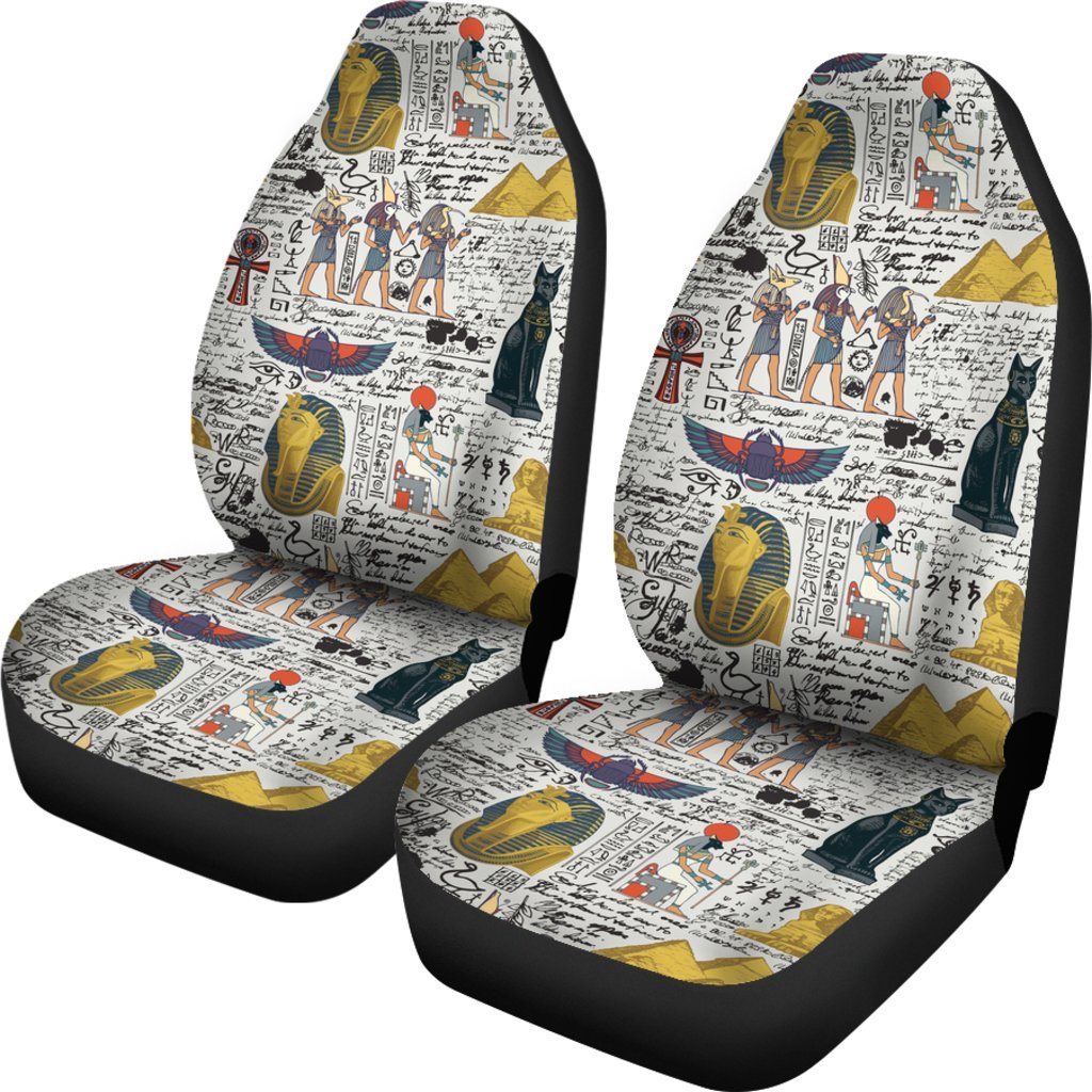 Gyptian Gods And Illegible Characters In Retro Car Seat Covers