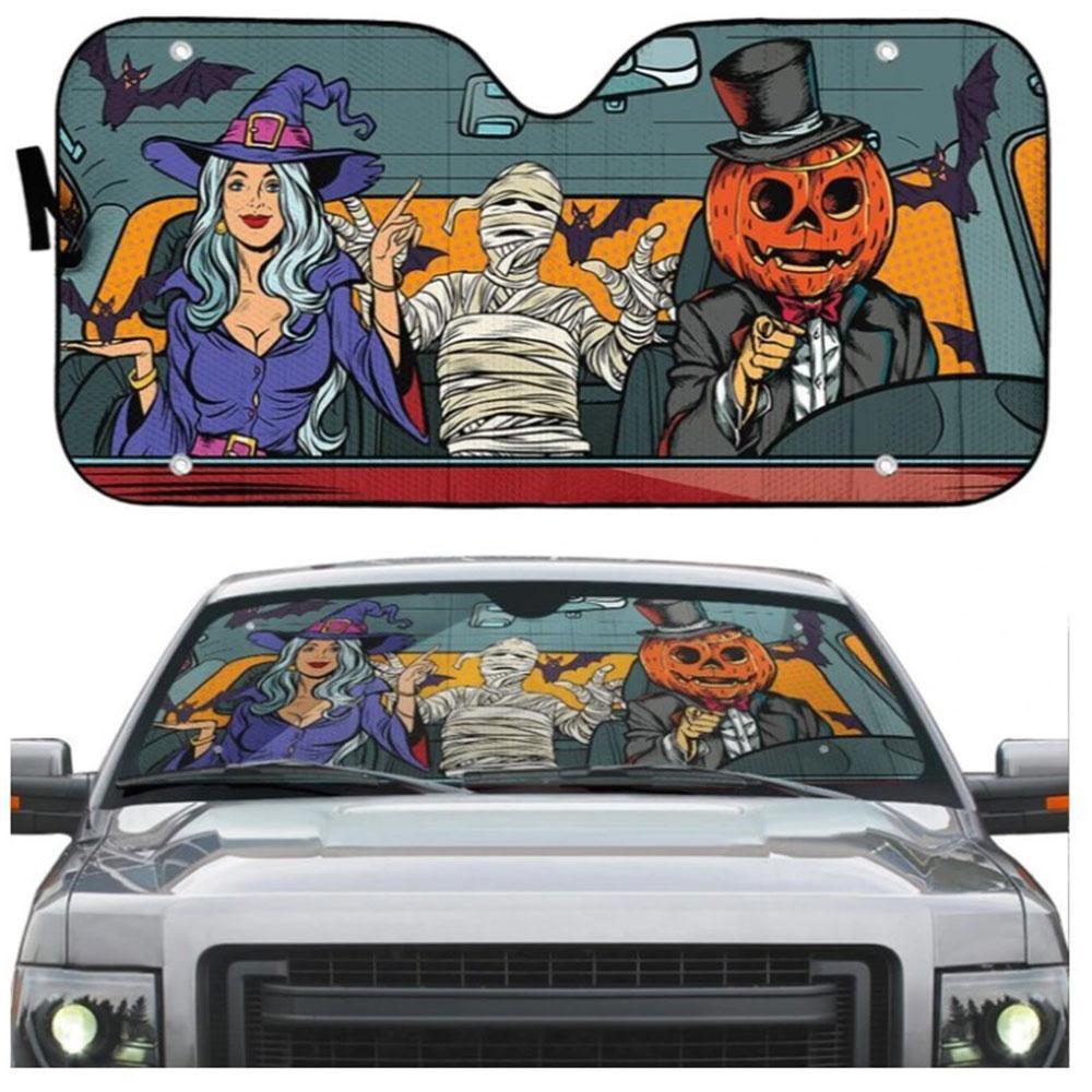 Halloween Pop Art Custom Car Auto Sun Shades Windshield Accessories Decor Gift