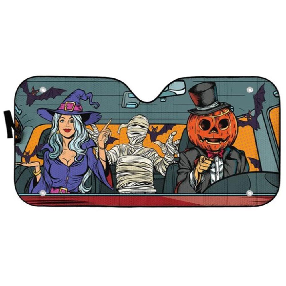 Halloween Pop Art Custom Car Auto Sun Shades Windshield Accessories Decor Gift