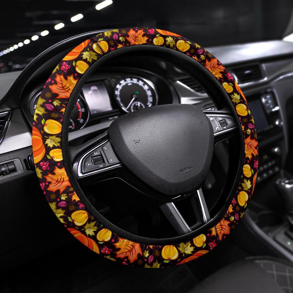 Halloween Pumpkin Premium Car Steering Wheel Cover