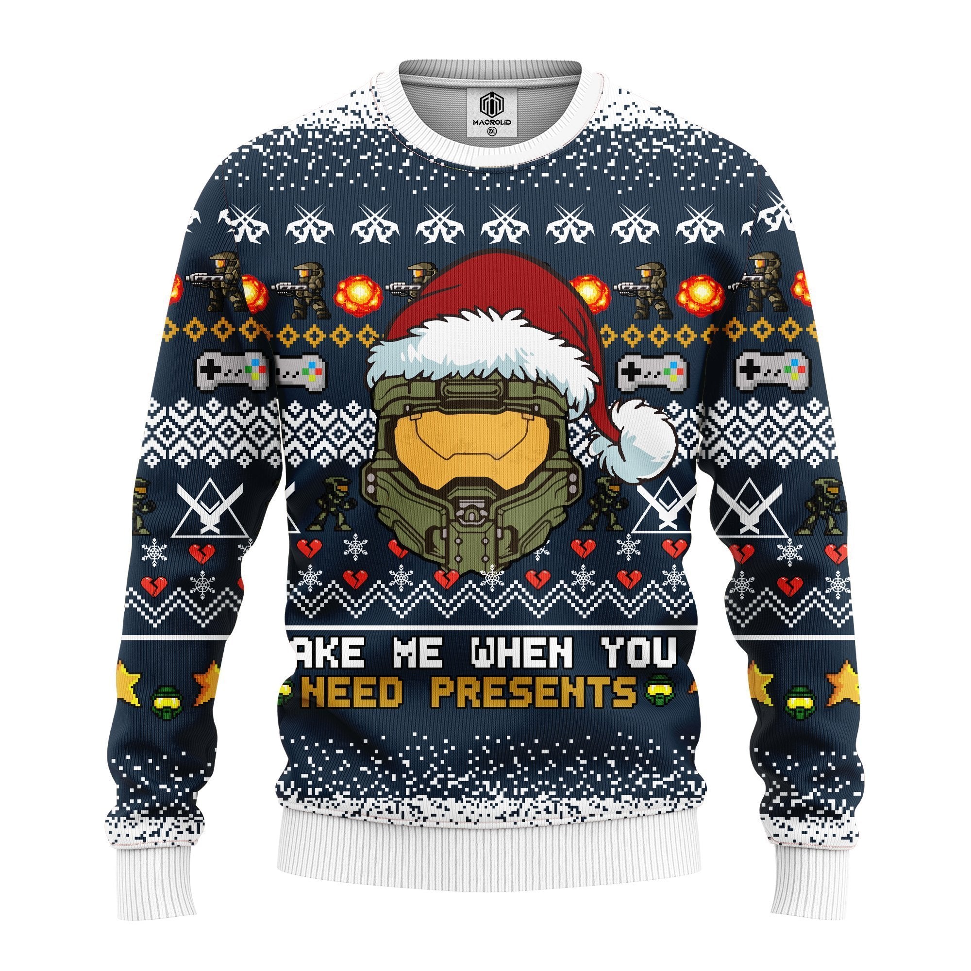 Halo 3D Ugly Christmas Sweater Amazing Gift Idea Thanksgiving Gift