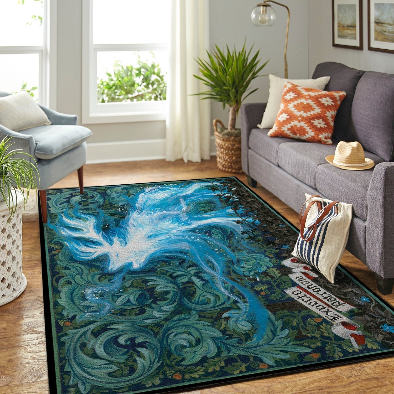 Harry Potter Expecto Patronum Rug All Over Print Area Rug Home Decor Bedroom Living Room Decor