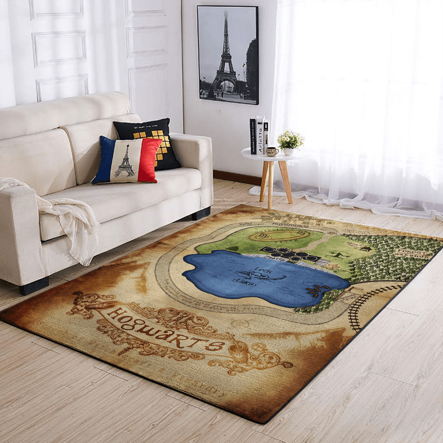 Harry Potter Hogwart Map Area Rug Home Decor Bedroom Living Room Decor