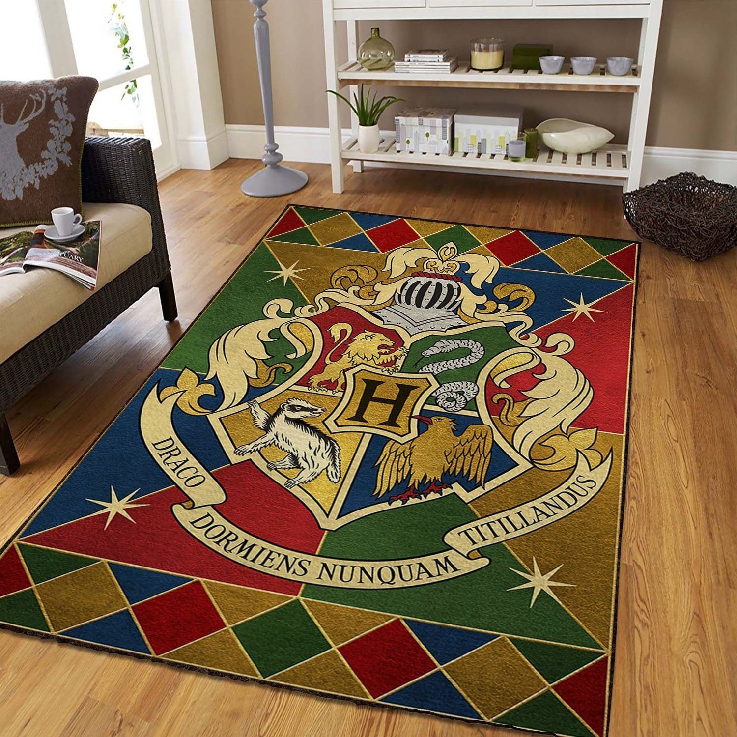 Harry Potter Hogwarts Area Rug Floor Home Room Decor